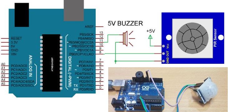Arduino ve PIR sensör ile hareket kontrolü